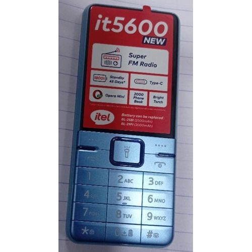 itel It5600 1800mAh, Wireless FM, Type-C Dual SIM Phone - Black - Image 2